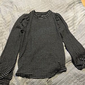 Striped puff sleeve top